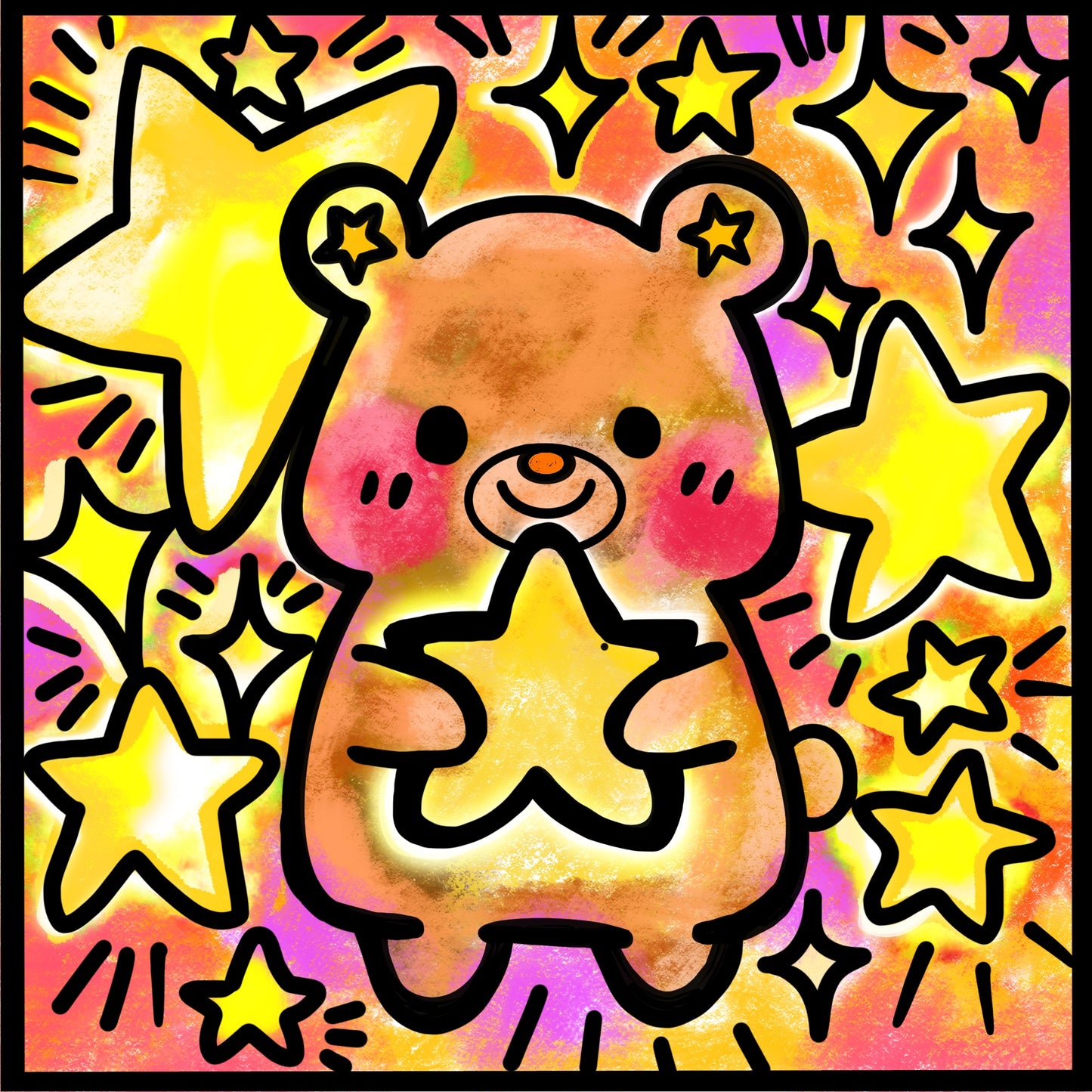 vvinnieillustration擁抱星星的熊啤啤【難易度:2】【EXP:20 GOLD:20】